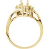 Accented Ring Mounting in 10 Karat White Gold for Marquise Stone.