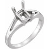 Solitaire Ring Mounting in Platinum for Emerald cut Stone.