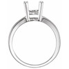 Solitaire Ring Mounting in 18 Karat White Gold for Oval Stone..