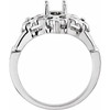 Solitaire Ring Mounting in 10 Karat White Gold for Oval Stone..