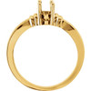 Solitaire Ring Mounting in 18 Karat Yellow Gold for Oval Stone.
