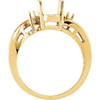 Accented Bypass Ring Mounting in 10 Karat White Gold for Oval Stone..