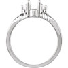 Accented Ring Mounting in 10 Karat White Gold for Oval Stone..