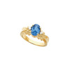 Accented Ring Mounting in 18 Karat Yellow Gold for Oval Stone..