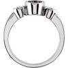 Accented Bezel Set Ring Mounting in 18 Karat White Gold for Oval Stone...