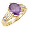 Accented Ring Mounting in 14 Karat Rose Gold for Oval Stone...