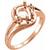 Accented Ring Mounting in 18 Karat Rose Gold for Pear shape Stone...