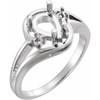 Accented Ring Mounting in Sterling Silver for Pear shape Stone...
