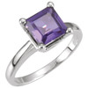 Solitaire Ring Mounting in 10 Karat Rose Gold for Square Stone.
