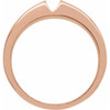 Channel Set Ring Mounting in 14 Karat Rose Gold for Square Stone.