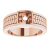 Family Ring Mounting in 14 Karat Rose Gold for Round Stone..