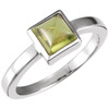Bezel Set Cabochon Ring Mounting in 18 Karat White Gold for Square Stone.