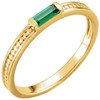 Family Stackable Ring Mounting in 18 Karat Yellow Gold for Straight baguette Stone.