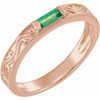 Family Stackable Ring Mounting in 18 Karat Rose Gold for Straight baguette Stone..