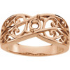 Family Criss Cross Ring Mounting in 18 Karat Rose Gold for Round Stone...