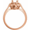Halo Style Ring Mounting in 14 Karat Rose Gold for Oval Stone...