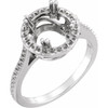 Halo Style Ring Mounting in Platinum for Round Stone.