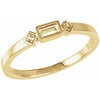 Family Stackable Ring Mounting in 18 Karat Yellow Gold for Straight baguette Stone...