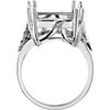 Solitaire Ring Mounting in 18 Karat Rose Gold for Emerald cut Stone..