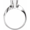 Solitaire Ring Mounting in 14 Karat Rose Gold for Pear shape Stone.