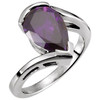 Bypass Ring Mounting in Sterling Silver for Pear shape Stone.