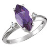 Accented Ring Mounting in 14 Karat Rose Gold for Marquise Stone...