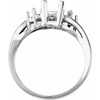 Accented Ring Mounting in 10 Karat White Gold for Emerald cut Stone...