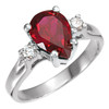 Accented Ring Mounting in 18 Karat White Gold for Pear Stone..