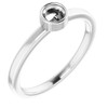 Bezel Set Solitaire Ring Mounting in 10 Karat White Gold for Round Stone.