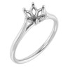 Solitaire Engagement Ring Mounting in 18 Karat White Gold for Round Stone.