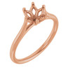 Solitaire Engagement Ring Mounting in 18 Karat Rose Gold for Round Stone.