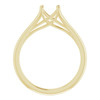 Solitaire Engagement Ring Mounting in 10 Karat Yellow Gold for Round Stone.