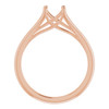Solitaire Engagement Ring Mounting in 18 Karat Rose Gold for Round Stone..