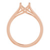 Solitaire Engagement Ring Mounting in 10 Karat Rose Gold for Round Stone..