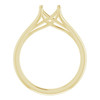 Solitaire Engagement Ring Mounting in 18 Karat Yellow Gold for Round Stone.