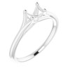 Solitaire Engagement Ring Mounting in 18 Karat White Gold for Round Stone..