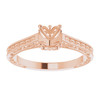 Solitaire Engagement Ring or Band Mounting in 10 Karat Rose Gold for Round Stone.