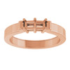 Family Ring Mounting in 18 Karat Rose Gold for Square Stone.