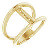 Family Negative Space Ring Mounting in 18 Karat Yellow Gold for Round Stone.