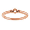 Family Stackable Ring Mounting in 10 Karat Rose Gold for Round Stone.