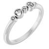 Family Stackable Ring Mounting in 10 Karat White Gold for Round Stone.