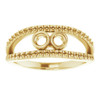 Family Negative Space Ring Mounting in 10 Karat Yellow Gold for Round Stone.
