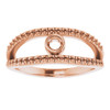 Family Negative Space Ring Mounting in 10 Karat Rose Gold for Round Stone.