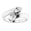 Engravable Family Ring Mounting in 10 Karat White Gold for Round Stone.