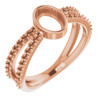 Accented Cabochon Ring Mounting in 18 Karat Rose Gold for Oval Stone.