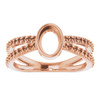 Accented Cabochon Ring Mounting in 18 Karat Rose Gold for Oval Stone.