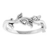 Family Floral Ring Mounting in 18 Karat White Gold for Round Stone.