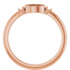Bezel Set Cabochon Ring Mounting in 18 Karat Rose Gold for Oval Stone.