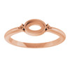 Bezel Set Cabochon Ring Mounting in 18 Karat Rose Gold for Oval Stone.