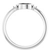 Bezel Set Cabochon Ring Mounting in 18 Karat White Gold for Oval Stone.